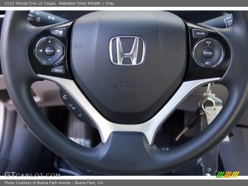 Alabaster Silver Metallic / Gray 2013 Honda Civic LX Coupe