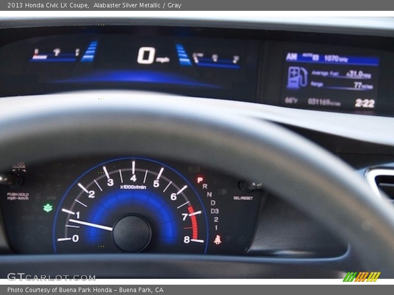 Alabaster Silver Metallic / Gray 2013 Honda Civic LX Coupe