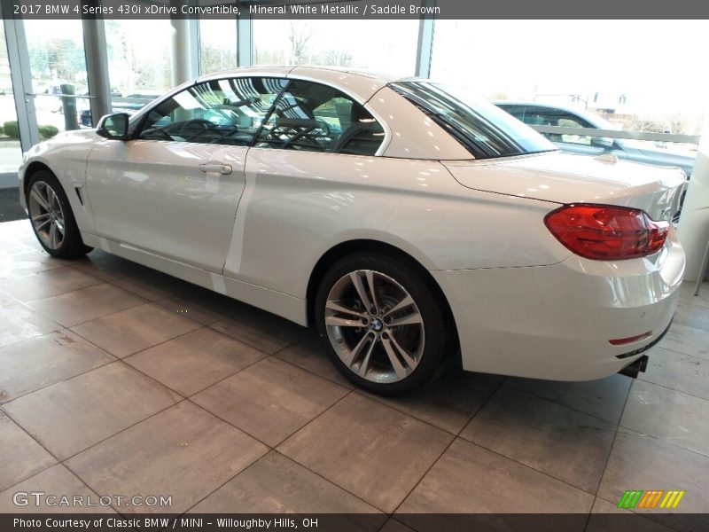 Mineral White Metallic / Saddle Brown 2017 BMW 4 Series 430i xDrive Convertible