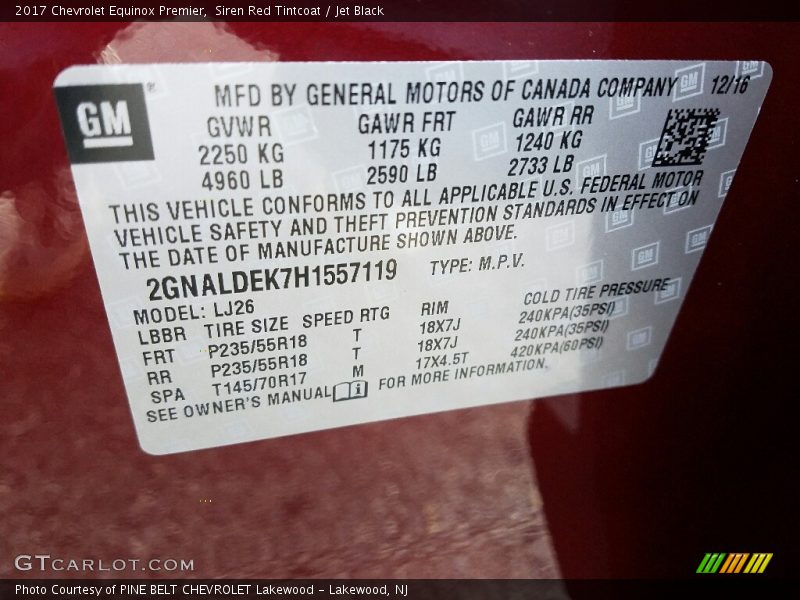 Siren Red Tintcoat / Jet Black 2017 Chevrolet Equinox Premier