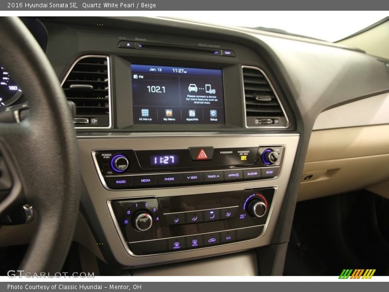 Quartz White Pearl / Beige 2016 Hyundai Sonata SE