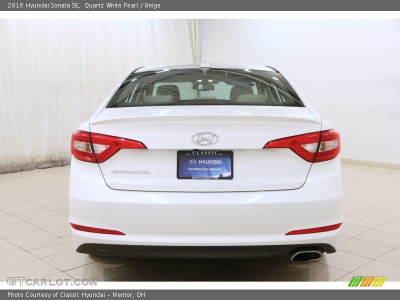 Quartz White Pearl / Beige 2016 Hyundai Sonata SE