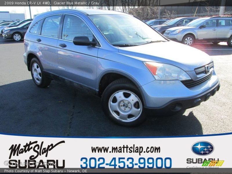 Glacier Blue Metallic / Gray 2009 Honda CR-V LX 4WD