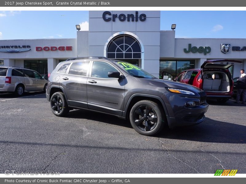 Granite Crystal Metallic / Black 2017 Jeep Cherokee Sport