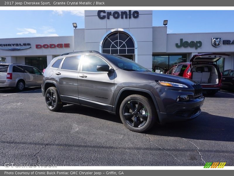 Granite Crystal Metallic / Black 2017 Jeep Cherokee Sport