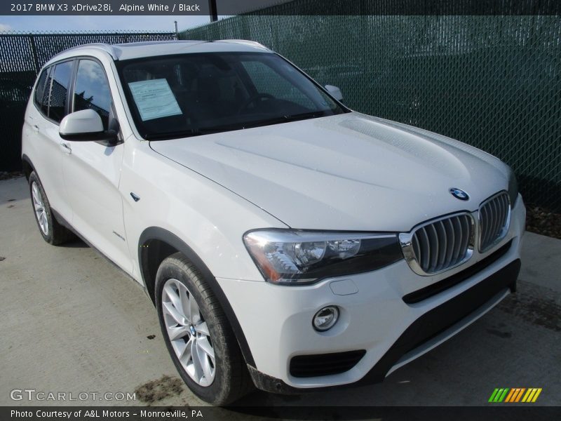Alpine White / Black 2017 BMW X3 xDrive28i