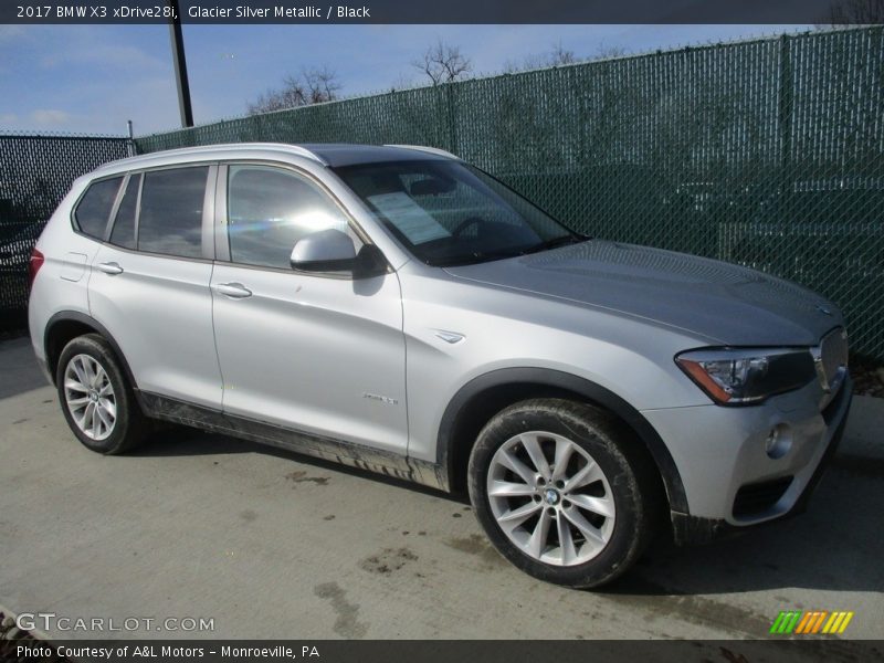Glacier Silver Metallic / Black 2017 BMW X3 xDrive28i