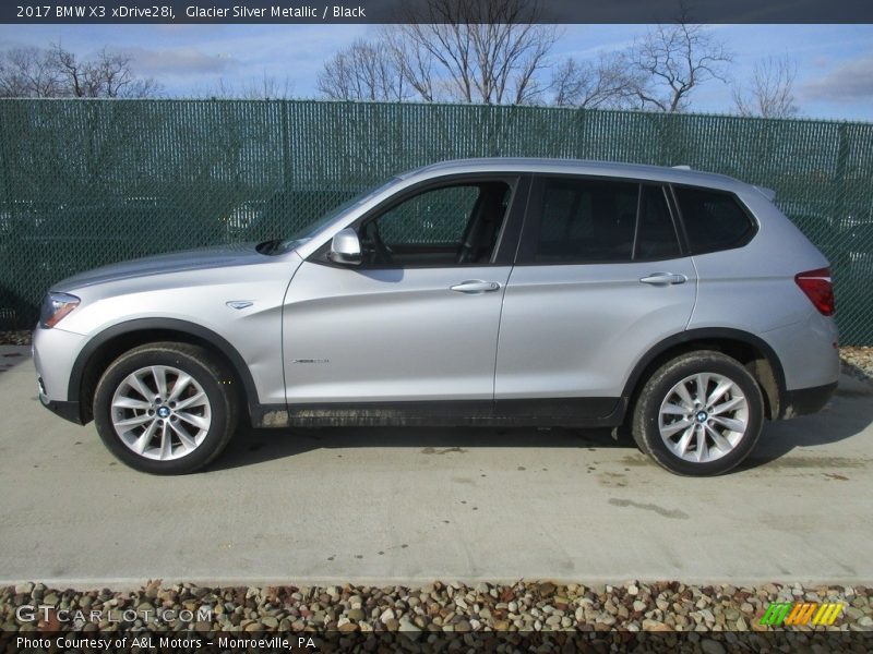 Glacier Silver Metallic / Black 2017 BMW X3 xDrive28i