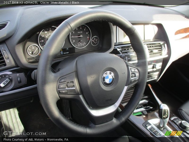 Glacier Silver Metallic / Black 2017 BMW X3 xDrive28i