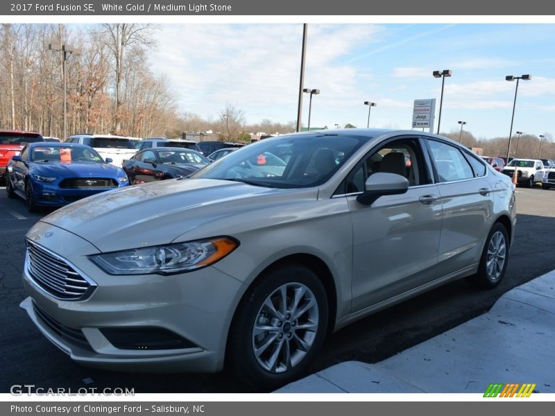 White Gold / Medium Light Stone 2017 Ford Fusion SE