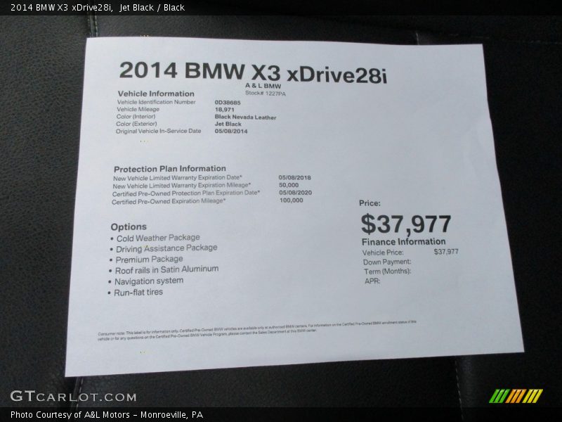 Jet Black / Black 2014 BMW X3 xDrive28i