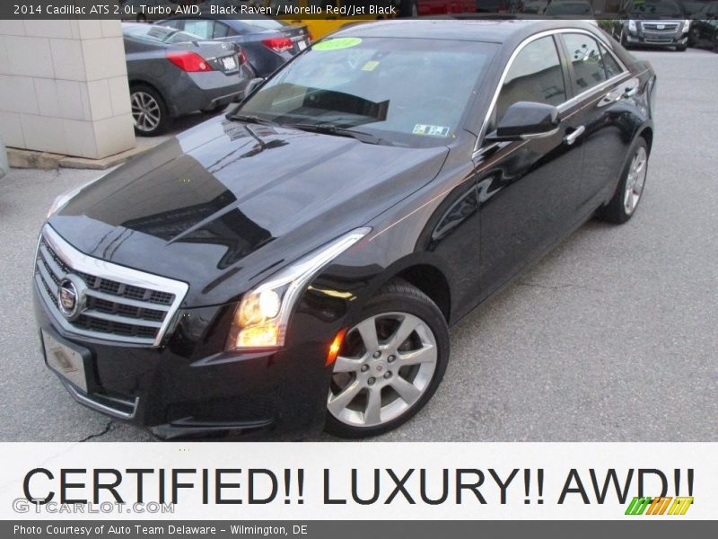 Black Raven / Morello Red/Jet Black 2014 Cadillac ATS 2.0L Turbo AWD