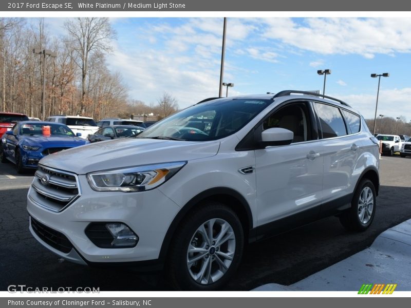 White Platinum / Medium Light Stone 2017 Ford Escape SE