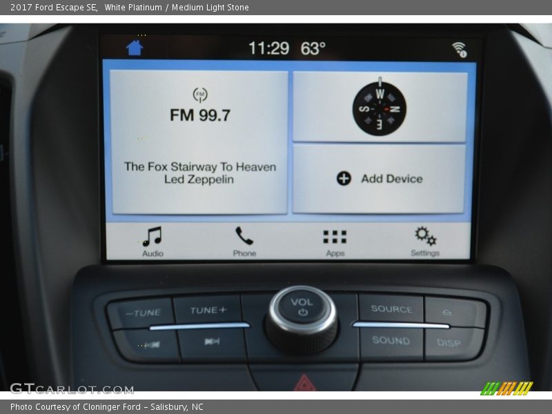 White Platinum / Medium Light Stone 2017 Ford Escape SE