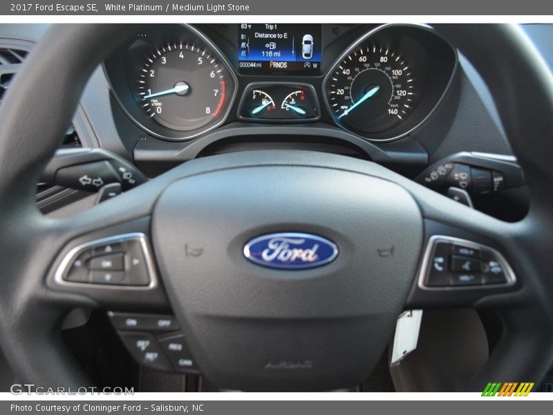White Platinum / Medium Light Stone 2017 Ford Escape SE
