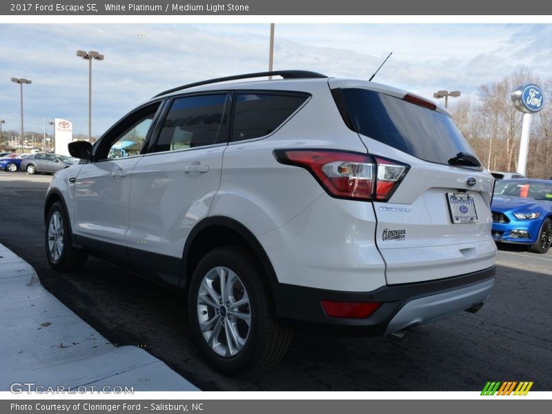 White Platinum / Medium Light Stone 2017 Ford Escape SE