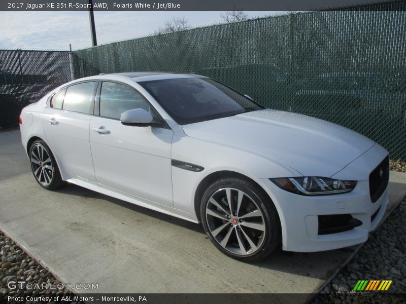 Polaris White / Jet/Blue 2017 Jaguar XE 35t R-Sport AWD