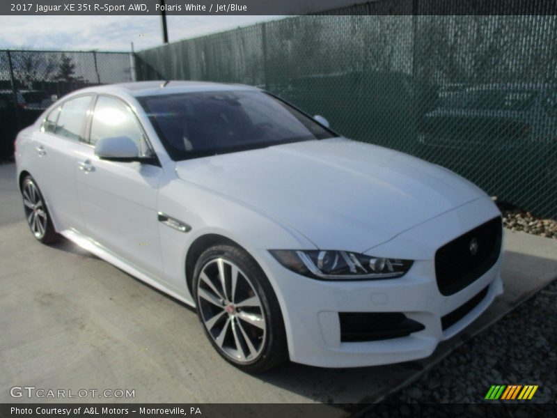 Polaris White / Jet/Blue 2017 Jaguar XE 35t R-Sport AWD