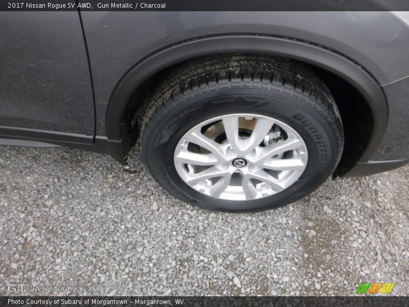 Gun Metallic / Charcoal 2017 Nissan Rogue SV AWD
