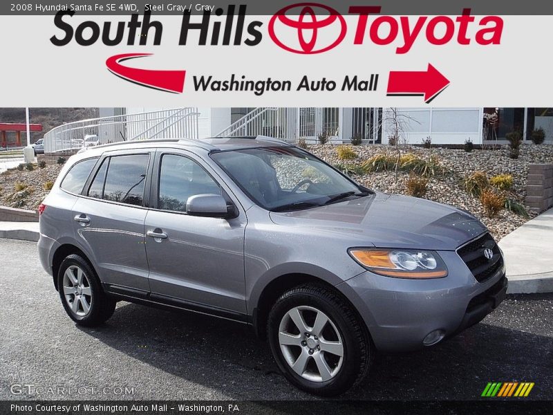 Steel Gray / Gray 2008 Hyundai Santa Fe SE 4WD