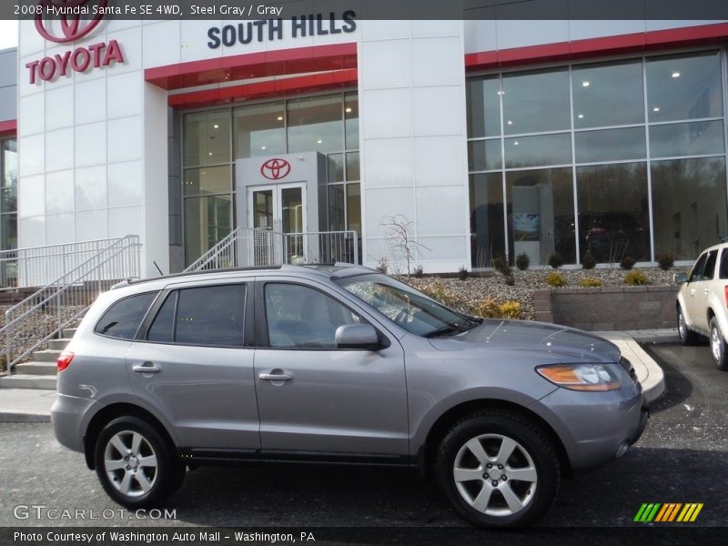 Steel Gray / Gray 2008 Hyundai Santa Fe SE 4WD