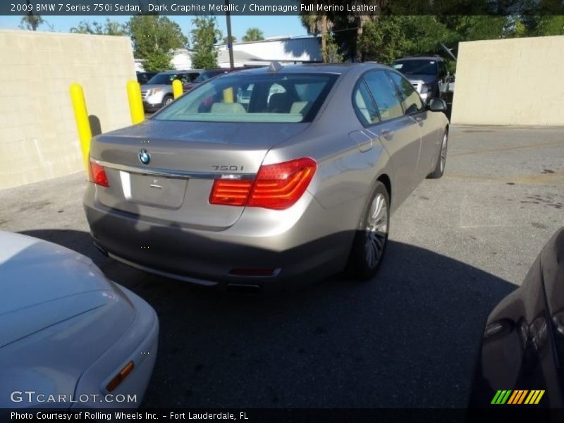 Dark Graphite Metallic / Champagne Full Merino Leather 2009 BMW 7 Series 750i Sedan