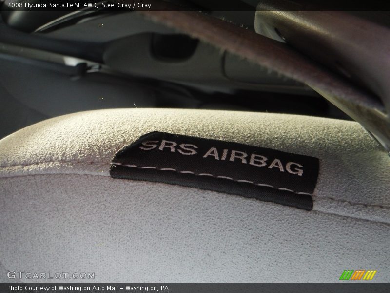 Steel Gray / Gray 2008 Hyundai Santa Fe SE 4WD