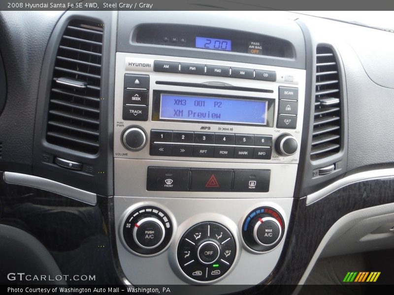 Steel Gray / Gray 2008 Hyundai Santa Fe SE 4WD