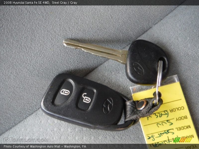 Steel Gray / Gray 2008 Hyundai Santa Fe SE 4WD