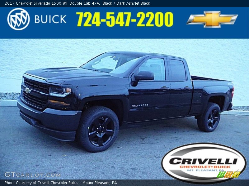 Black / Dark Ash/Jet Black 2017 Chevrolet Silverado 1500 WT Double Cab 4x4