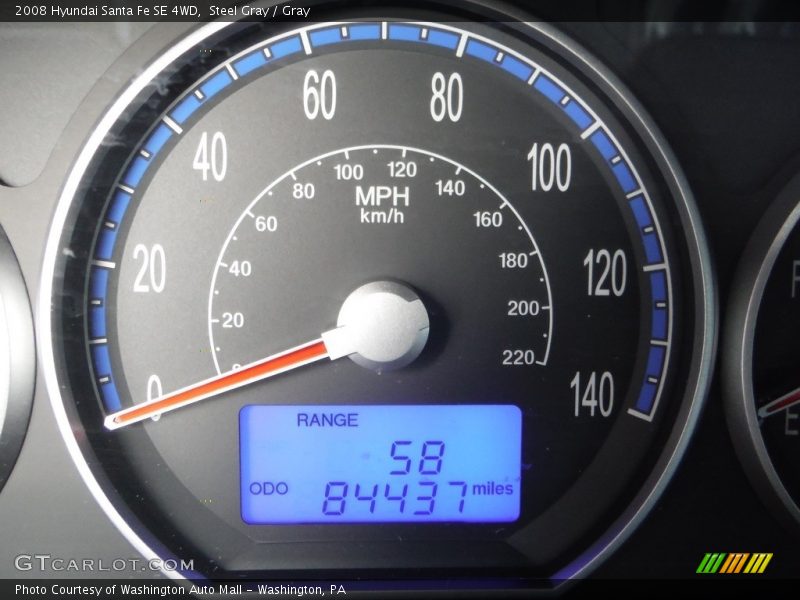 Steel Gray / Gray 2008 Hyundai Santa Fe SE 4WD