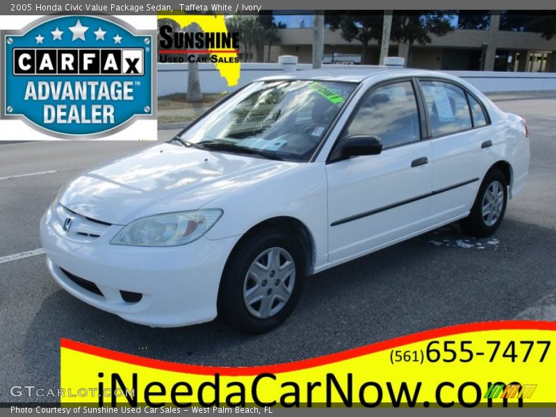 Taffeta White / Ivory 2005 Honda Civic Value Package Sedan