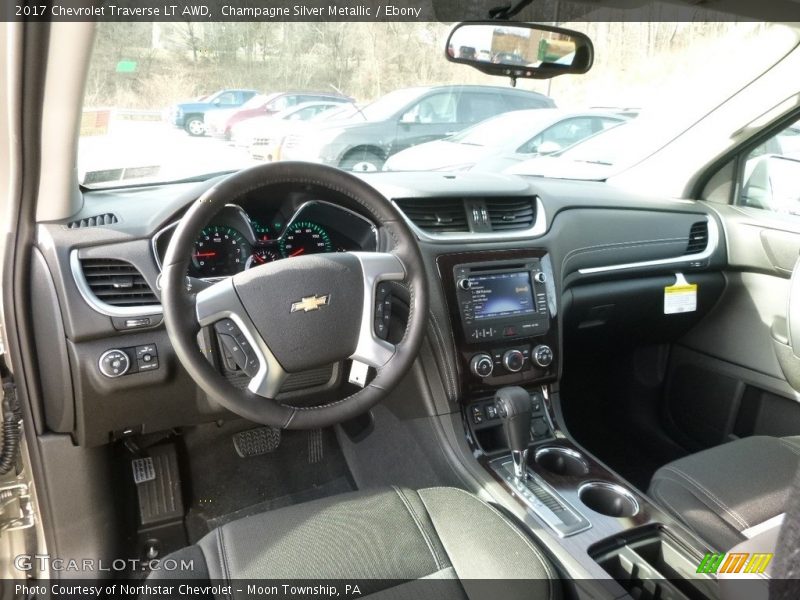 Champagne Silver Metallic / Ebony 2017 Chevrolet Traverse LT AWD