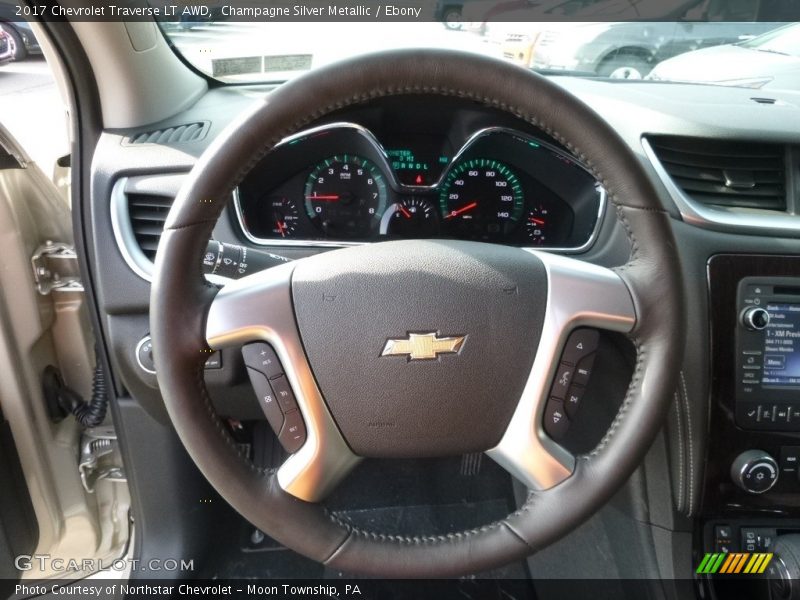 Champagne Silver Metallic / Ebony 2017 Chevrolet Traverse LT AWD