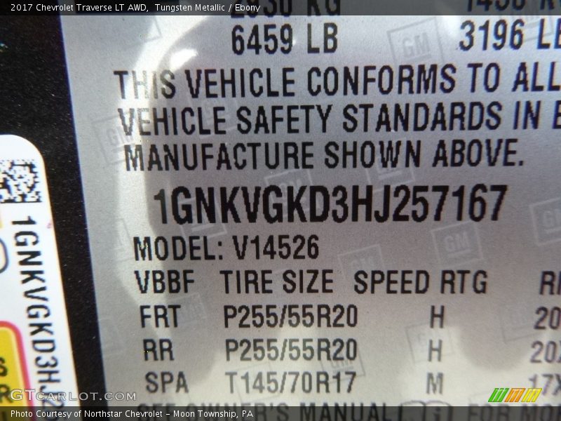 Tungsten Metallic / Ebony 2017 Chevrolet Traverse LT AWD