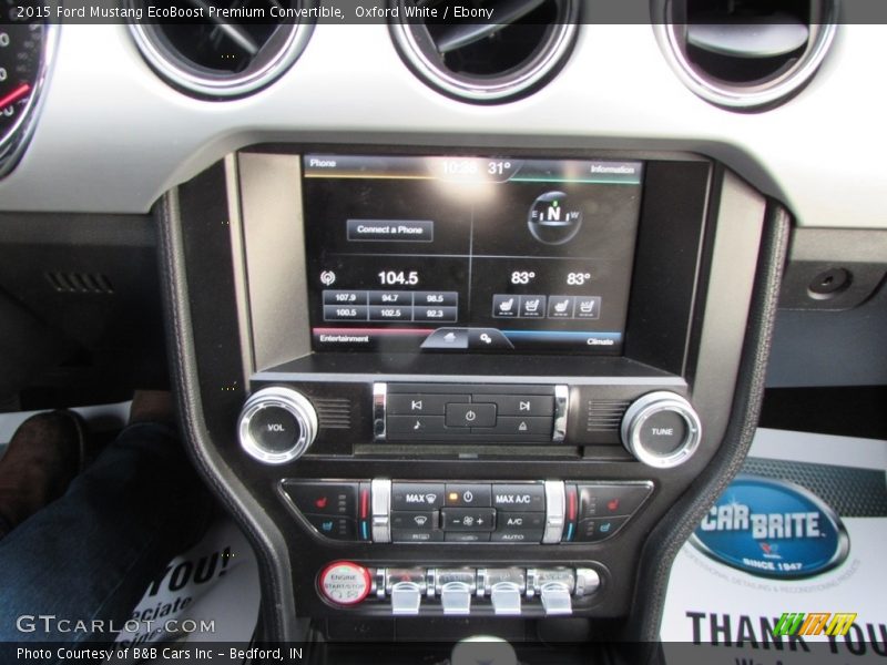 Oxford White / Ebony 2015 Ford Mustang EcoBoost Premium Convertible