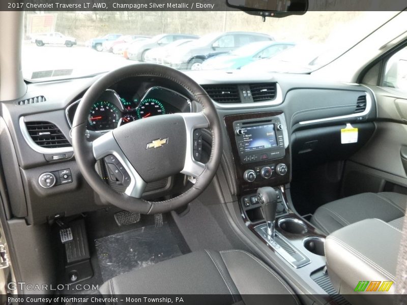 Champagne Silver Metallic / Ebony 2017 Chevrolet Traverse LT AWD