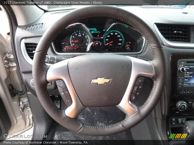 Champagne Silver Metallic / Ebony 2017 Chevrolet Traverse LT AWD