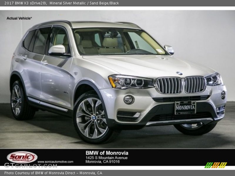 Mineral Silver Metallic / Sand Beige/Black 2017 BMW X3 sDrive28i