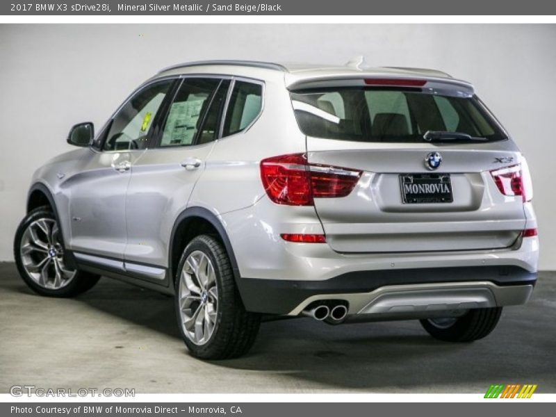 Mineral Silver Metallic / Sand Beige/Black 2017 BMW X3 sDrive28i