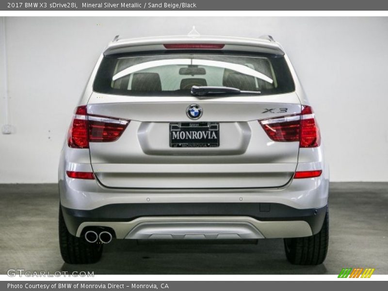 Mineral Silver Metallic / Sand Beige/Black 2017 BMW X3 sDrive28i