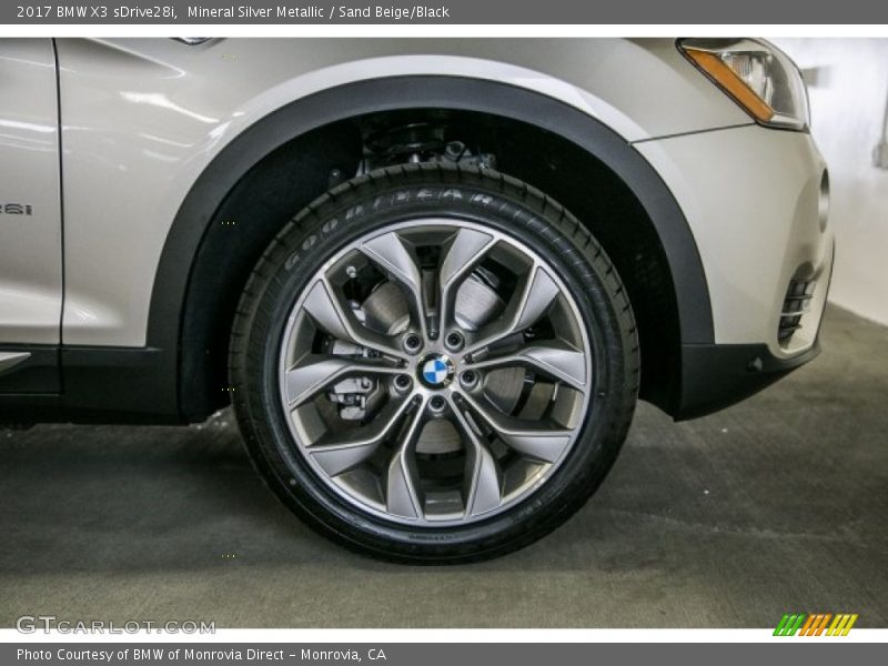 Mineral Silver Metallic / Sand Beige/Black 2017 BMW X3 sDrive28i