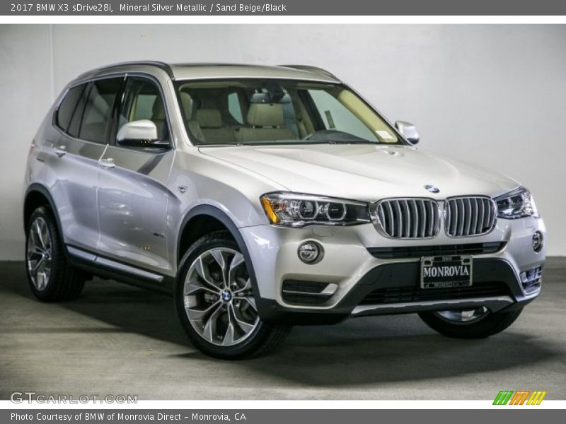 Mineral Silver Metallic / Sand Beige/Black 2017 BMW X3 sDrive28i