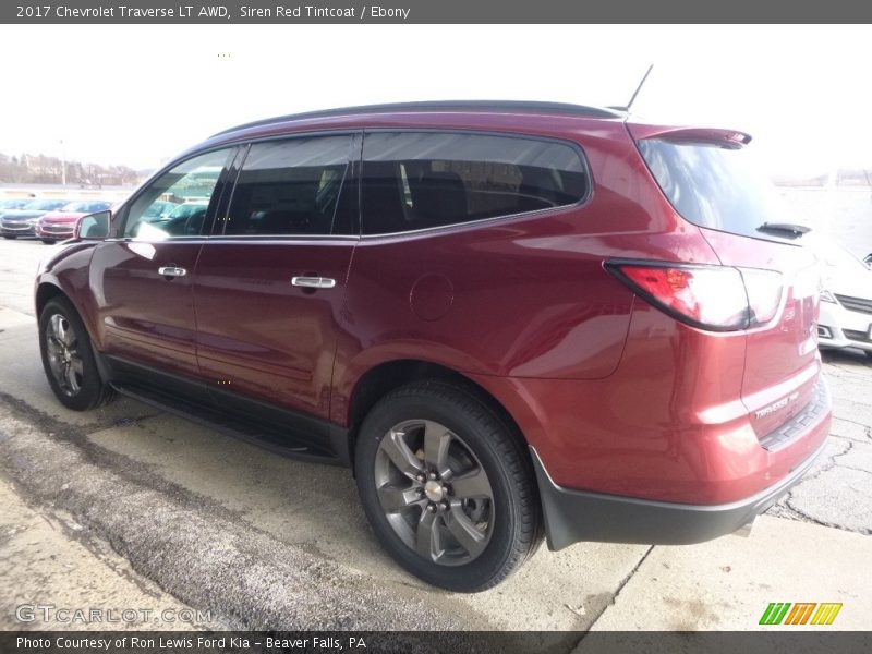 Siren Red Tintcoat / Ebony 2017 Chevrolet Traverse LT AWD