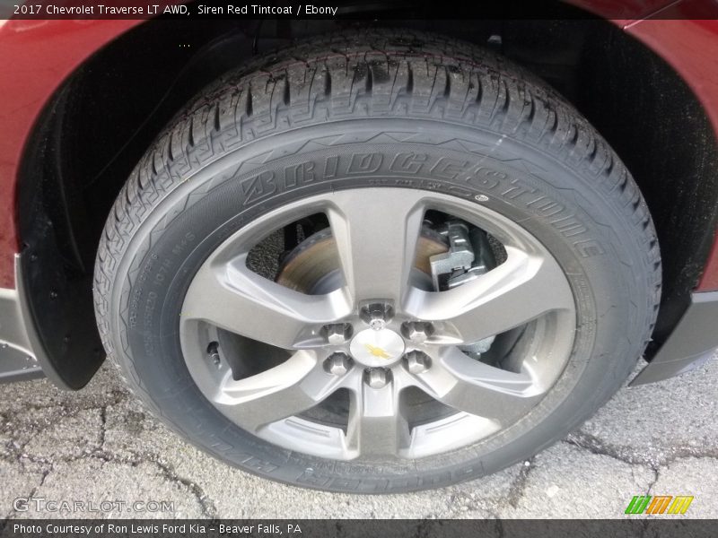 Siren Red Tintcoat / Ebony 2017 Chevrolet Traverse LT AWD