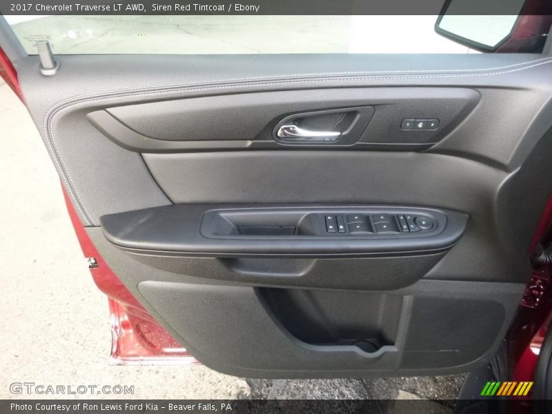 Siren Red Tintcoat / Ebony 2017 Chevrolet Traverse LT AWD
