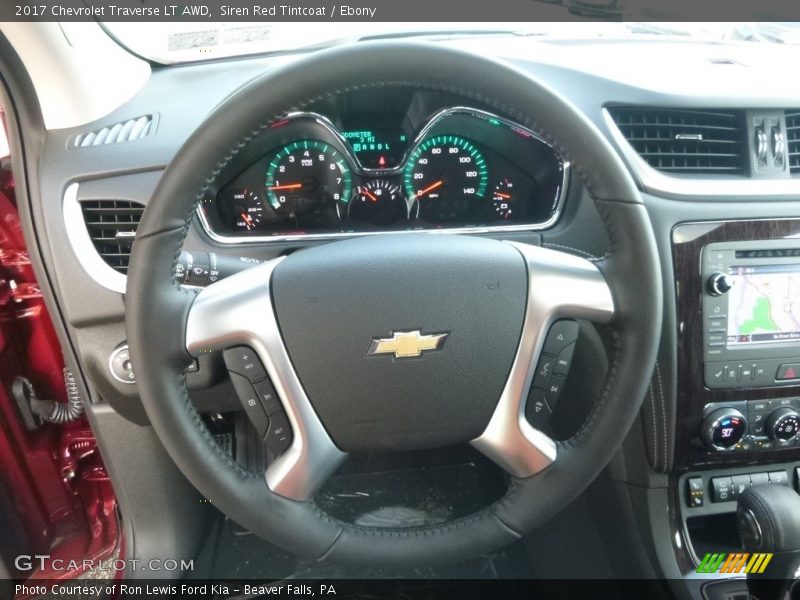 Siren Red Tintcoat / Ebony 2017 Chevrolet Traverse LT AWD