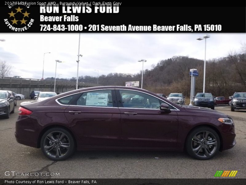 Burgundy Velvet / Dark Earth Grey 2017 Ford Fusion Sport AWD