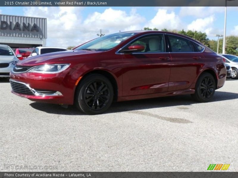 Velvet Red Pearl / Black/Linen 2015 Chrysler 200 Limited