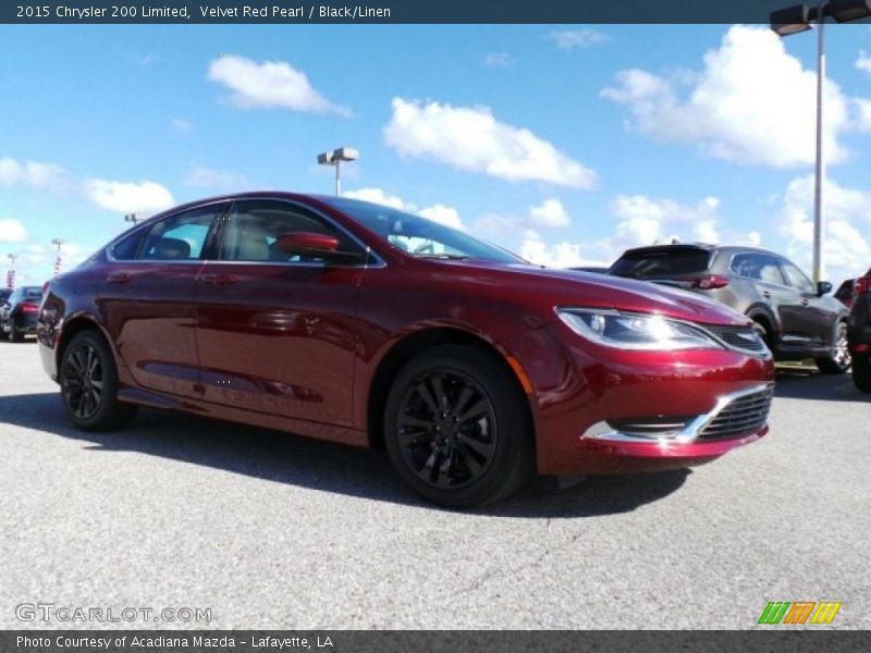 Velvet Red Pearl / Black/Linen 2015 Chrysler 200 Limited